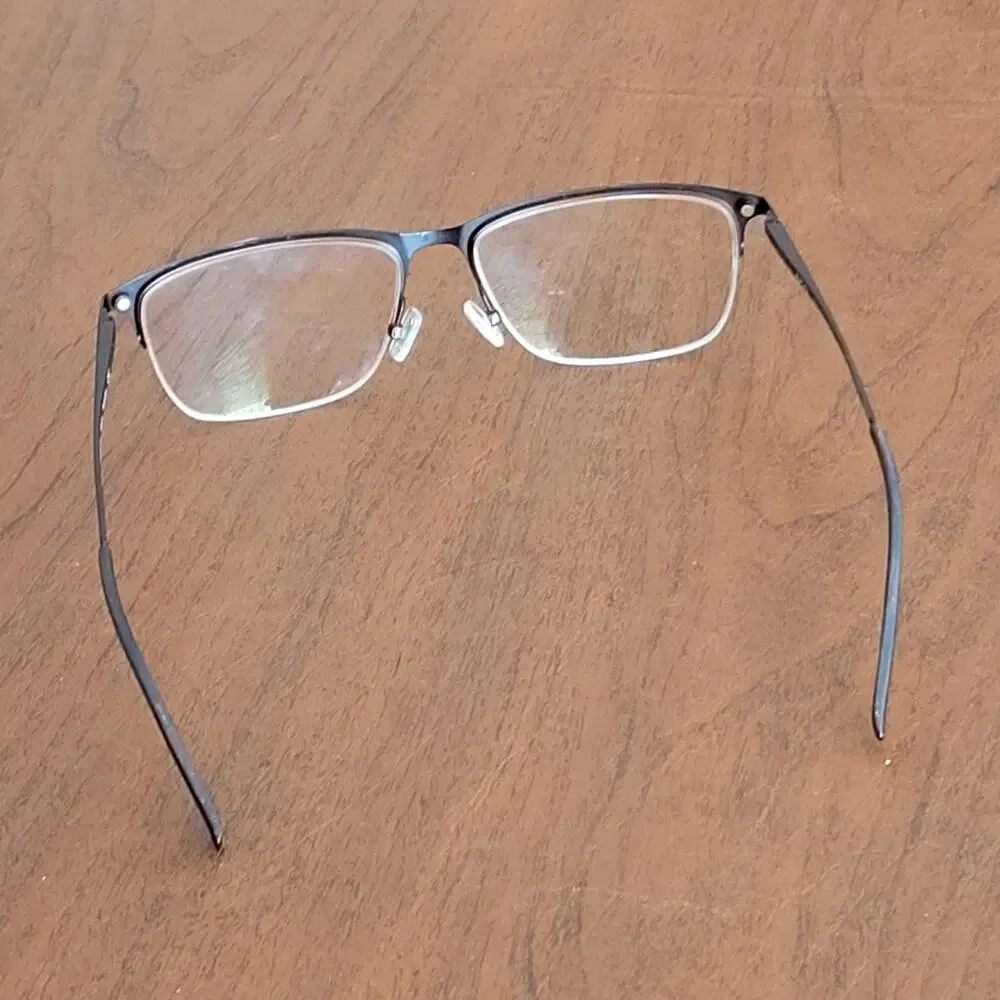 Eco Eyewear Thistle Eyeglasses Frames Black Half rim MBLK Rectangle 56x16x143
